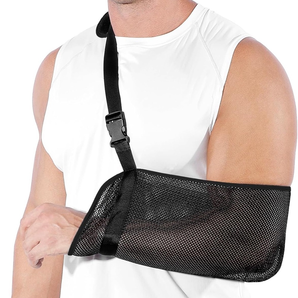 Arm Sling Black Mesh Shower Fits Left or Right Ergonomic Women Men OC7